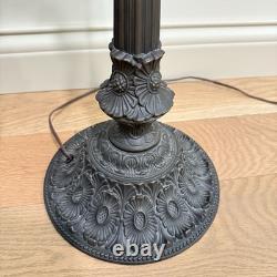 Vintage Victorian Style Bridge Table Lamp Art Nouveau Pink Shade Floral