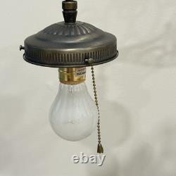 Vintage Victorian Style Bridge Table Lamp Art Nouveau Pink Shade Floral