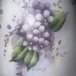 Vintage Victorian Style Hand Painted Floral Glass Beaded Lamp Shade -RARE 16