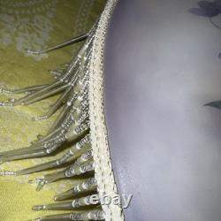 Vintage Victorian Style Hand Painted Floral Glass Beaded Lamp Shade -RARE 16