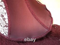 Vintage Victorian Style Lamp Shade Burgundy Mauve With Lace