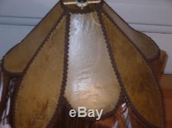 Vintage Victorian Style Scalloped Fiberglass Fringed Lamp Shade Wheat Pattern