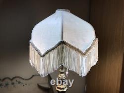 Vintage Victorian Style Shabby Chic White Cream Lamp Shade With Fringe