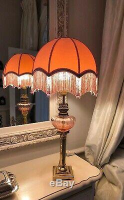 Vintage Victorian Traditional Downton Abbey Deco Pink Lampshade
