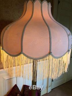 Vintage Victorian Traditional Downton Abbey Deco giant Ivory damask Lampshade
