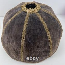 Vintage Victorian Velour Lampshade Velvet Style Gold Trim