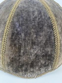 Vintage Victorian Velour Lampshade Velvet Style Gold Trim