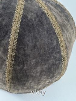 Vintage Victorian Velour Lampshade Velvet Style Gold Trim