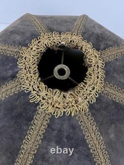 Vintage Victorian Velour Lampshade Velvet Style Gold Trim