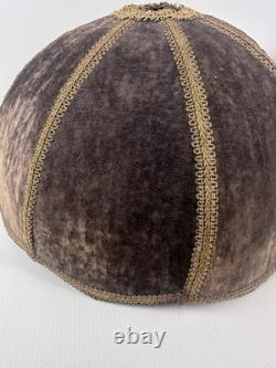 Vintage Victorian Velour Lampshade Velvet Style Gold Trim