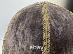 Vintage Victorian Velour Lampshade Velvet Style Gold Trim
