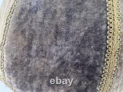 Vintage Victorian Velour Lampshade Velvet Style Gold Trim