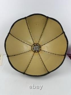 Vintage Victorian Velour Lampshade Velvet Style Gold Trim