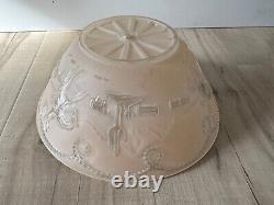 Vintage Western Cowboy Ranch Rodeo Theme Glass Ceiling Light Fixture Shade Rare