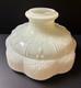 Vintage White Glass Lamp Shade With Embossed Floral Design, 10 In Dia