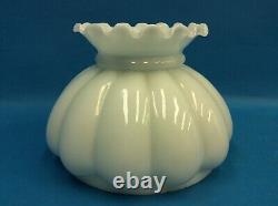 Vintage White Milk Glass Ruffled Top 8 Lamp Shade Cover Lighting Part