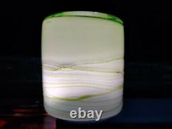Vintage White & Neon Green Color Glass Lamp Shade 4 Pcs. Decorative Collectibles
