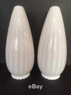 Vintage White Opalescent Glass Lamp Shade/Globe Cone Shaped 13.25