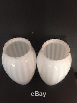 Vintage White Opalescent Glass Lamp Shade/Globe Cone Shaped 13.25