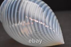 Vintage White Opalescent Swirl Teardrop Bullet Glass Lamp Light Shade 6.25