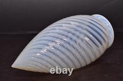 Vintage White Opalescent Swirl Teardrop Bullet Glass Lamp Light Shade 8 1/4