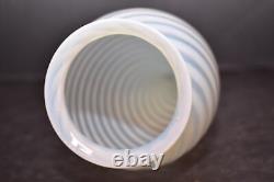 Vintage White Opalescent Swirl Teardrop Bullet Glass Lamp Light Shade 8 1/4