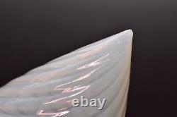 Vintage White Opalescent Swirl Teardrop Bullet Glass Lamp Light Shade 8 1/4