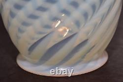 Vintage White Opalescent Swirl Teardrop Bullet Glass Lamp Light Shade 8 1/4