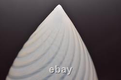 Vintage White Opalescent Swirl Teardrop Bullet Glass Lamp Light Shade 8 1/4