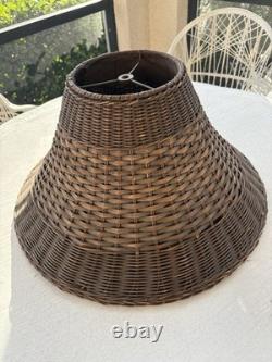 Vintage Wicker Silk Lined lampshade 1940s Original