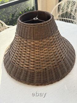 Vintage Wicker Silk Lined lampshade 1940s Original