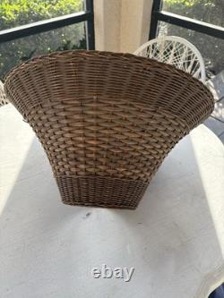 Vintage Wicker Silk Lined lampshade 1940s Original