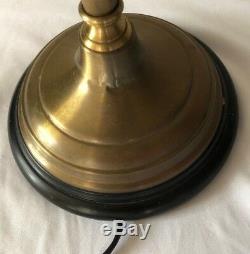 Vintage Wildwood Brass French Horn Lamp Black Shade 2 Light Bouilotte Desk Table