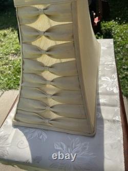 Vintage Wildwood Large 18 Silk Shantung Bow Lampshade Rectangular Bell Cream
