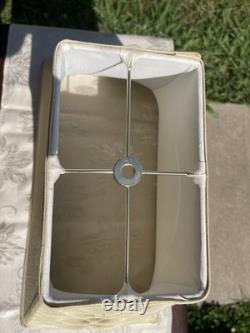 Vintage Wildwood Large 18 Silk Shantung Bow Lampshade Rectangular Bell Cream