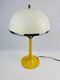 Vintage Yellow Plastic Mushroom Table Lamp Chrome Trim Shade Works Great Pop 70s