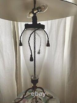 Vintage art deco table lamp shade accent lamp 21L, 21W, 25H with glass &metal