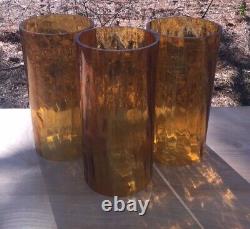 Vintage crackle glass shade set of 3 MCM crackle glass shades