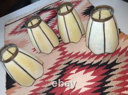 Vintage leaded glass shades set of 4
