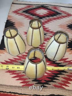 Vintage leaded glass shades set of 4