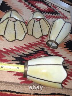 Vintage leaded glass shades set of 4