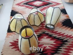 Vintage leaded glass shades set of 4
