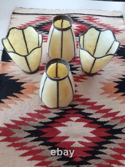 Vintage leaded glass shades set of 4