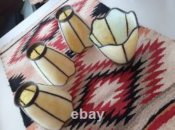 Vintage leaded glass shades set of 4