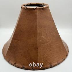 Vintage leather Lamp Shade Animal Skin Lamp Shade decor Handmade 11 slant