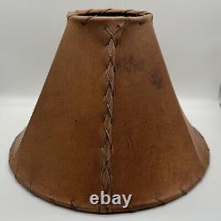 Vintage leather Lamp Shade Animal Skin Lamp Shade decor Handmade 11 slant