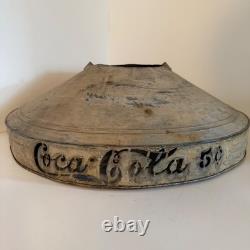 Vintage metal handmade Coca Cola five cents hanging lamp shade 1900's style