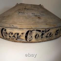 Vintage metal handmade Coca Cola five cents hanging lamp shade 1900's style