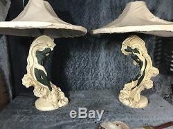 Vintage mid century matched pair REGLOR lamps with shades