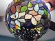 Vintage Quoizel Stained Glass Large Hanging Shade 20 Tiffany Style Flowers Rare